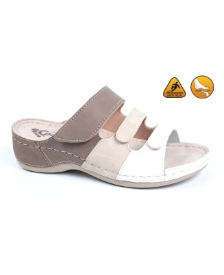 D-1214 homok/bézs/fehér papucs