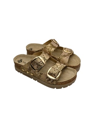 N-002 arany/piton papucs