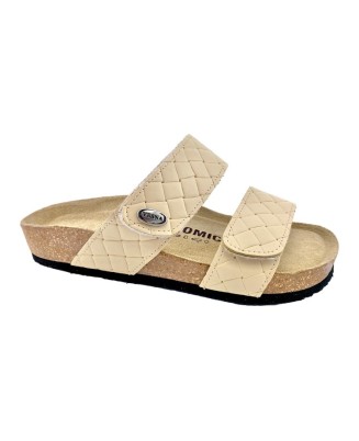 V-002 bézs kocka papucs
